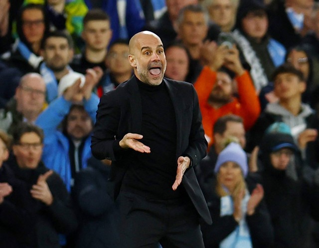 Pelatih Manchester City, Pep Guardiola. Foto: Molly Darlington/REUTERS