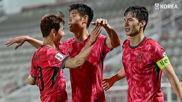 Para pemain Timnas Korea Selatan (Korsel) U-23 usai lakoni laga fase grup Piala Asia U-23. Foto: Instagram @thekfa
