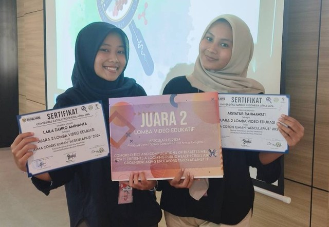 Mahasiswa Unusa yang berjaya di ajang Atma Cordis Ilmiah 2024. Foto: Humas Unusa