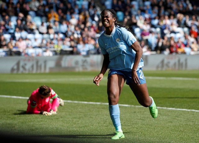 Pemain Manchester City Khadija Shaw. Foto: Craig Brough/REUTERS