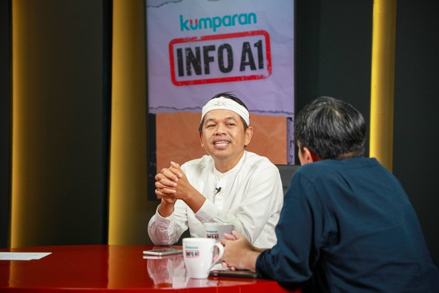 Dedi Mulyadi, politisi Gerindra, saat menjadi narasumber Info A1 di kumparan, Jakarta, Selasa (23/4/2024). Foto: Aditia Noviansyah/kumparan