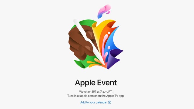 Apple Event akan digelar pada 7 Mei 2024, pukul 07.00 waktu setempat atau 21.00 WIB. Foto: Apple