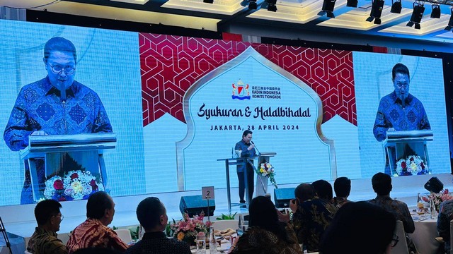 Garibaldi Thohir atau Boy Thohir dalam acara Sykuran dan Halal Bihalal di Ballroom, The Langham Jakarta, Minggu (28/4). Foto: Arifin Asydhad