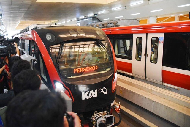  Ilustrasi Kereta LRT. Foto: Humas Setkab/Rahmat. 