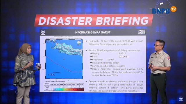 Disaster Briefing Gempa di Garut. Foto: Youtube/ BNPB Indonesia