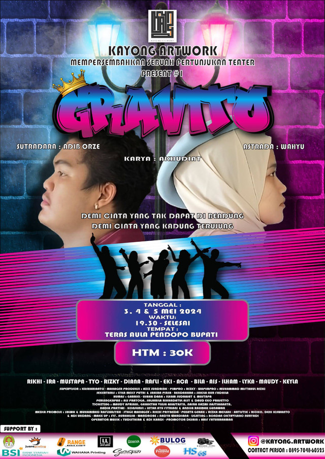 Kayong Artwork akan menggelar pertunjukan teater berjudul 'Gravito'. Foto: Dok. Kayong Artwork