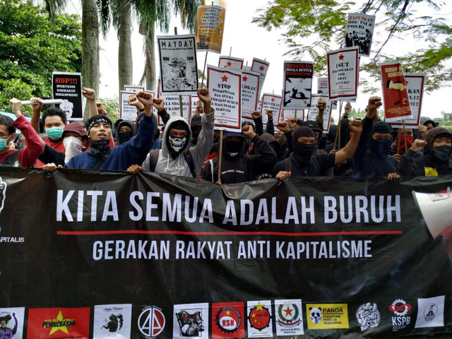 Ilustrasi Aksi Mayday di Bandung. Foto Oleh LBH Bandung (2019)