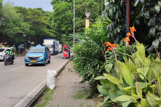 Bungkus kondom dan suasana di sekitar RTH Jalan Tubagus Angke, Jakarta Barat, pada Kamis (2/5/2024) Foto: Rachmadi Rasyad/kumparan