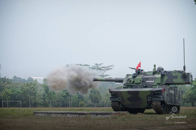 PT Pindad sukses melaksanakan uji tembak yang termasuk dalam rangkaian kegiatan uji fungsi dan kelaikan Medium Tank Harimau di area lapangan tembak Pusdikif Cipatat pada 22 Agustus 2023. Foto: Dok. Pindad