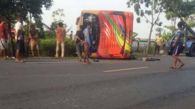 Kecelakaan lalu-lintas di Desa Ngemplak, Kecamatan Baureno, Kabupaten Bojonegoro. Sabtu (25/05/2024) (Aset: Istimewa).
