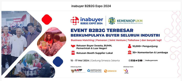 Tingkatkan Daya Saing Bisnis Lokal Lewat Event ‘Inabuyer B2B2G Expo 2024’