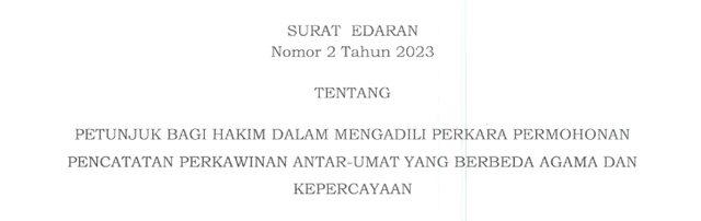 Surat Edaran Mahkamah Agung Nomor 2 Tahun 2023 (sumber: MA RI)