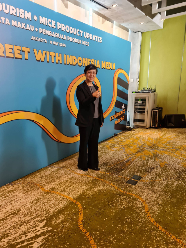 Direktur Kantor Pariwisata Pemerintah Makau (MGTO), Henela de Senna Fernandes, dalam konferensi pers yang digelar di Pullman Jakarta Central Park, Rabu (8/5). Foto: Andari Novianti/kumparan