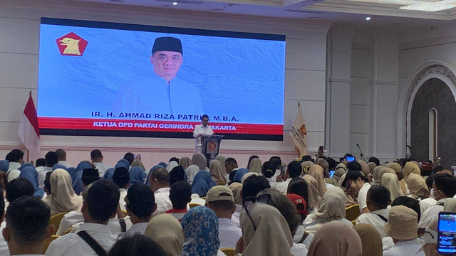 Suasana Halal Bilhalal DPD Gerindra DKI Jakarta di Hotel Tavia, Jakarta, Kamis (9/5/2024). Foto: Luthfi Humam/kumparan