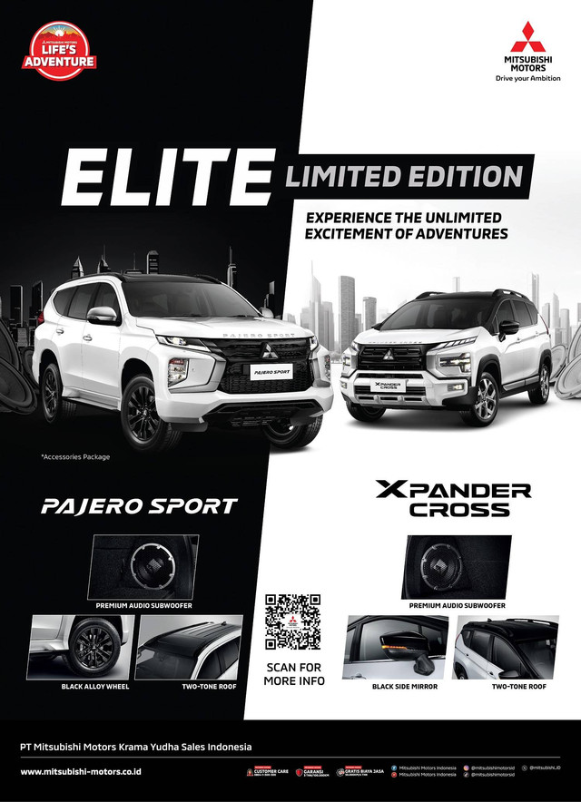 Mitsubishi Xpander Cross dan Pajero Sport Elite Limited Edition. Foto: MMKSI