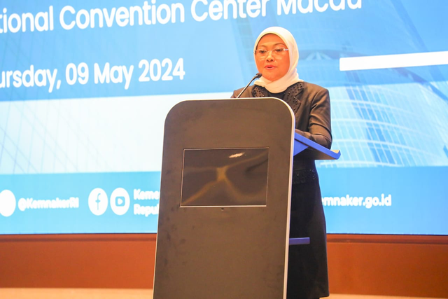 Menteri Ketenagakerjaan, Ida Fauziyah dalam Indonesia Business Matching di Makau, Kamis (9/5/2024). Foto: Dok. Kemnaker