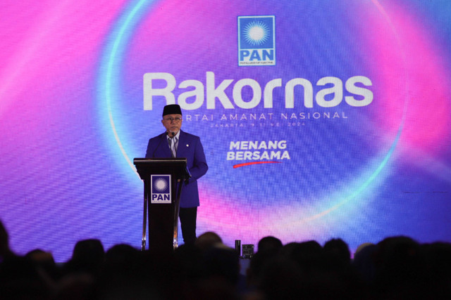 Zulkifli Hasan pada  Bimbingan Teknis (Bimtek) dan Rapat Koordinasi Nasional (Rakornas) Pilkada Partai Amanat Nasional (PAN) di Hotel JS Luwansa, Jakarta Selatan, Kamis (9/5/2024). Foto: Jamal Ramadhan/kumparan