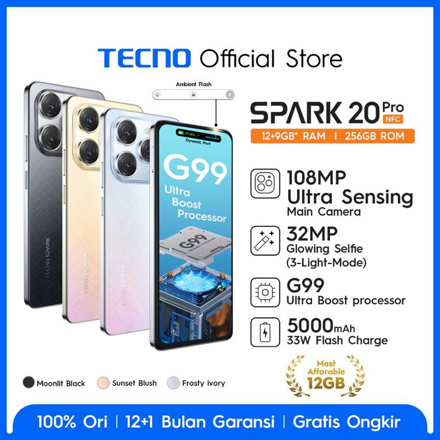 Foto Tecno Spark 20 Pro, sumber: Shopee Mall Tecno Official Store