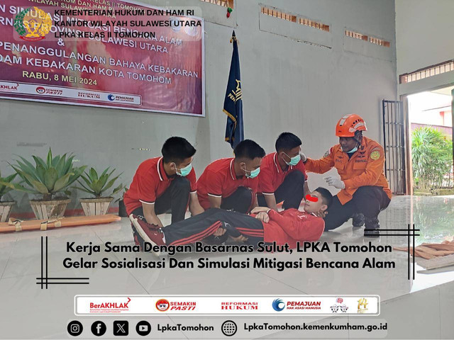 LPKA Tomohon Gelar Sosialisasi Dan Simulasi Mitigasi Bencana Alam