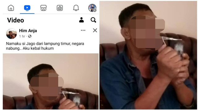 Pria yang mengaku Si Jago kebal hukum sedang asik mengkonsumsi diduga narkoba jenis sabu. | Foto: Istimewa