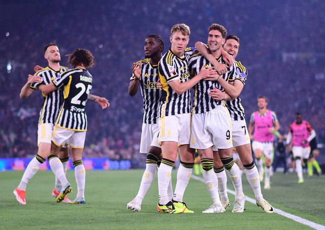 Juventus vs Atalanta dalam laga final Coppa Italia 2023/24 di Stadio Olimpico, Kamis (16/5) dini hari WIB. Foto: REUTERS/Daniele Mascolo