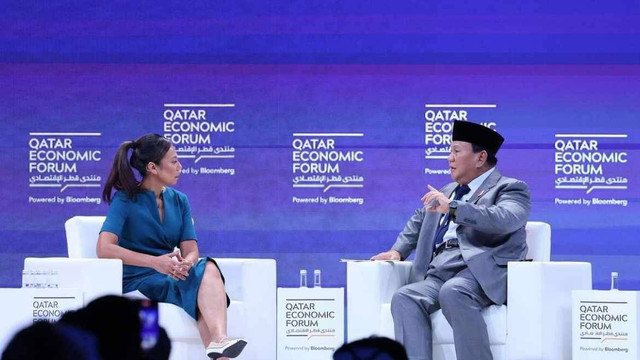 Menteri Pertahanan sekaligus Presiden terpilih Prabowo Subianto hadir di acara Forum Ekonomi Qatar. Foto: Instagram/@prabowo