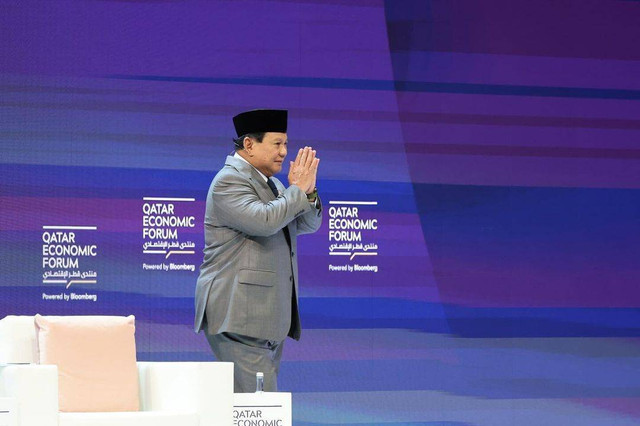 Presiden terpilih Prabowo Subianto di Qatar Economic Forum, Rabu (15/5/2024). Foto: Instagram @prabowo