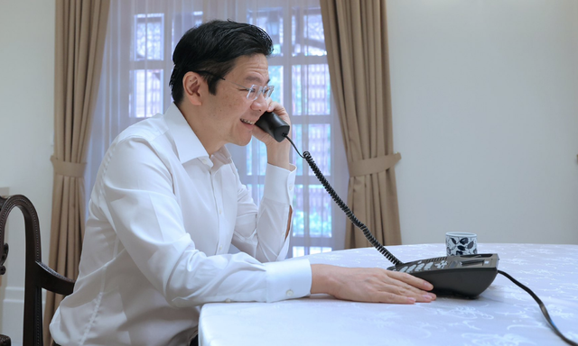 PM Singapura, Lawrence Wong, menerima telepon dari Prabowo dkk yang memberi ucapan selamat, Kamis (16/5/2024). Foto: X/@LawrenceWongST