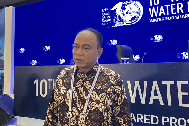 Menkominfo Budi Arie Setiadi dalam konferensi pers persiapan World Water Forum ke-10 di BNDCC 2, Nusa Dua, Bali, Minggu (19/5/2024). Foto: Ghinaa Rahmatika/kumparan