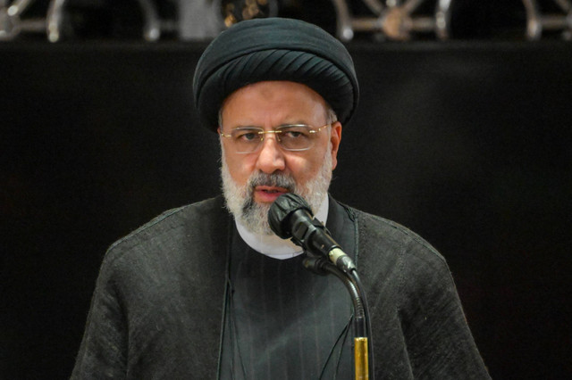 Presiden Iran Ebrahim Raisi saat mengunjungi Masjid Istiqlal, Jakarta, pada 24 Mei 2023. Foto: Bay Ismoyo/AFP