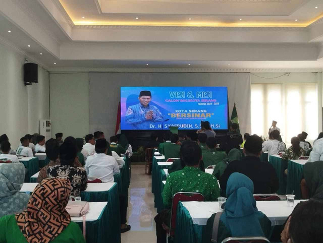 Pemaparan vis-misi para balon Wali Kota Serang di DPC PKB Kota Serang, Minggu (19/5/2024). Dok: Ist