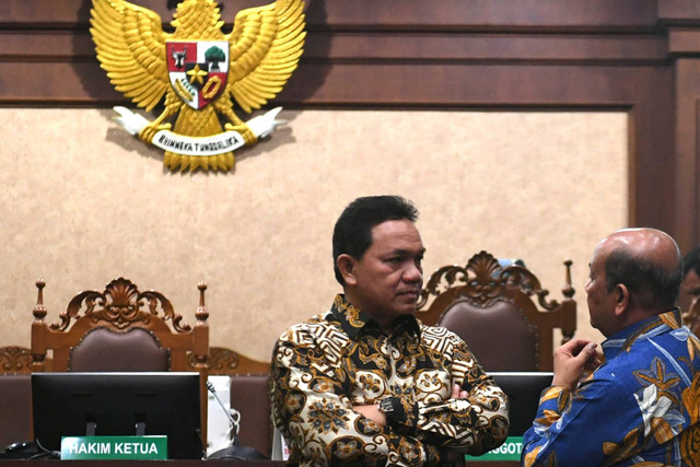 Achsanul Qosasi di Pengadilan Tipikor, Jakarta, Selasa (21/5/2024). Foto: Hafidz Mubarak A/ANTARA FOTO