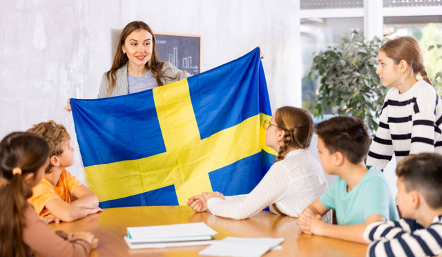 Ilustrasi bendera Swedia.  Foto: Shutterstock