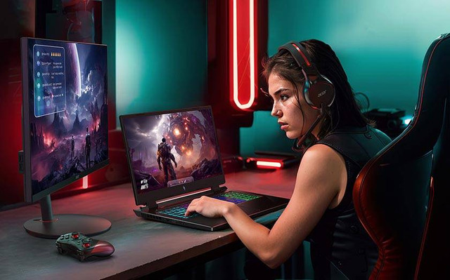 Ilustrasi laptop gaming dengan GPU RTX 4060. Foto: Acer  