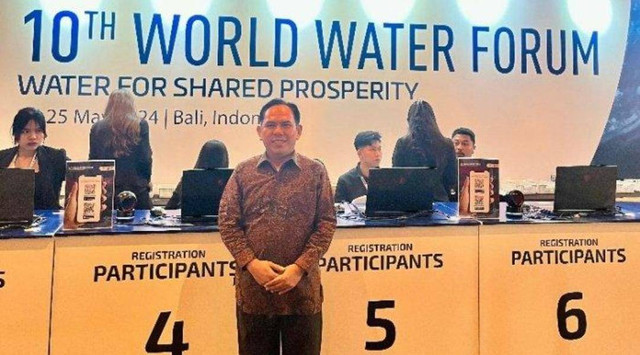 Direktur Utama PDAM Tirta Darma Ayu Kabupaten Indramayu, Ady Setiawan, hadir dalam acara World Water Forum ke-10 di Nusa Dua, Bali. (Foto: Istimewa)