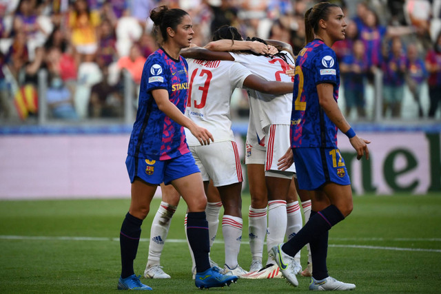 Barcelona vs Lyon di final Liga Champions Wanita 2022. Foto: Franck Fife/AFP
