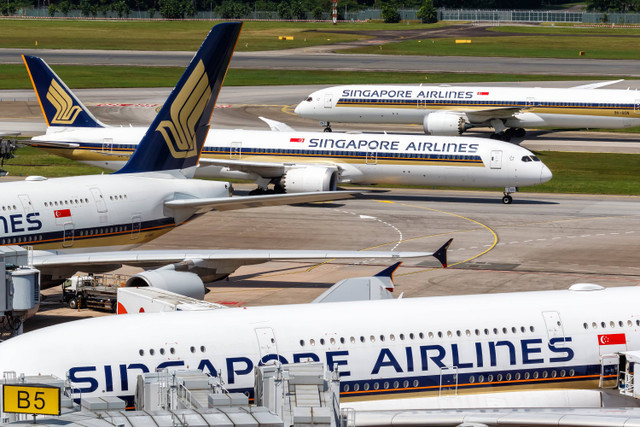 Pesawat Singapore Airlines. Foto: Markus Mainka/Shutterstock