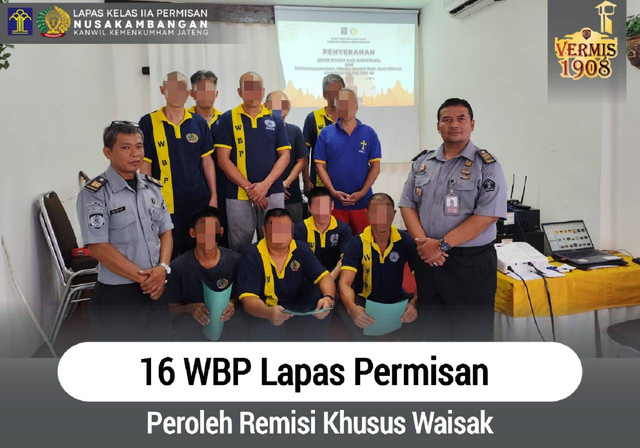 16 WBP Lapas Permisan Peroleh Remisi Khusus Waisak