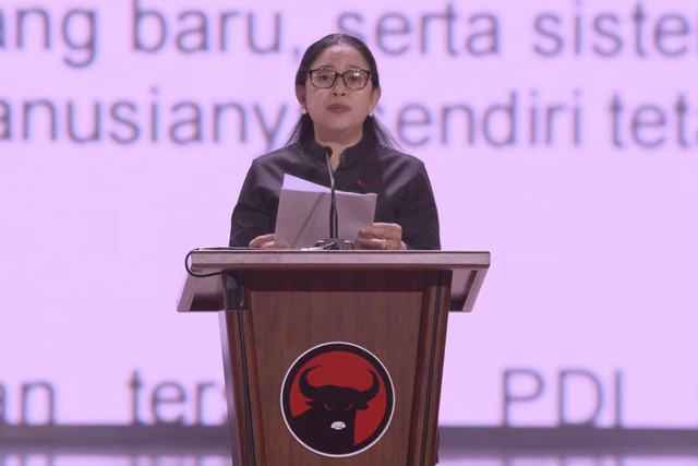 Puan Maharani pada penutupan Rakernas PDI Perjuangan di Jakarta Utara, Minggu (26/5/2024). Foto: Dok. Youtube PDI Perjuangan