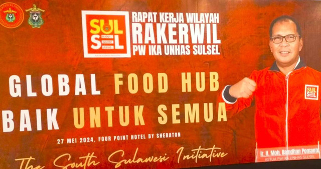 Makassar sebagai Global Food Hub menjadi tema pada Rapat Kerja IKA Unhas Wilayah Sulawesi Selatan yang digelar hari ini, Senin, 27 Mei 2024.