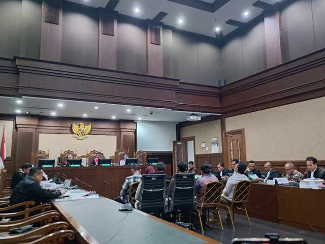 Sidang lanjutan kasus gratifikasi eks Menteri Pertanian (Mentan) Syahrul Yasin Limpo (SYL) dengan agenda pemeriksaan saksi, di Pengadilan Tipikor, Jakarta Pusat, Senin (27/5/2024). Foto: Fadhil Pramudya/kumparan