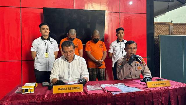 Konferensi pers pengungkapan kasus oknum debt collector di Yogya oleh Polresta Yogyakarta, Rabu (22/5). Foto: Resti Damayanti/Pandangan Jogja