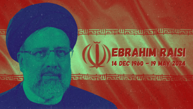 Kematian Presiden Iran Ebrahim Raisi (14 Desember 1960-19 Mei 2024). Foto: desain grafis oleh Muhammad Hafizh Sahashika Sudantha.