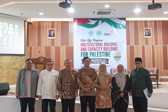 Pengurus Pusat (PP) Muhammadiyah meluncurkan program Palestine Peacebuilding Lab, di Gedung Pusat Dakwah Muhammadiyah, Menteng, Jakarta Pusat Senin (27/5). Dok: Zamachsyari/kumparan Foto: Zamachsyari/kumparan