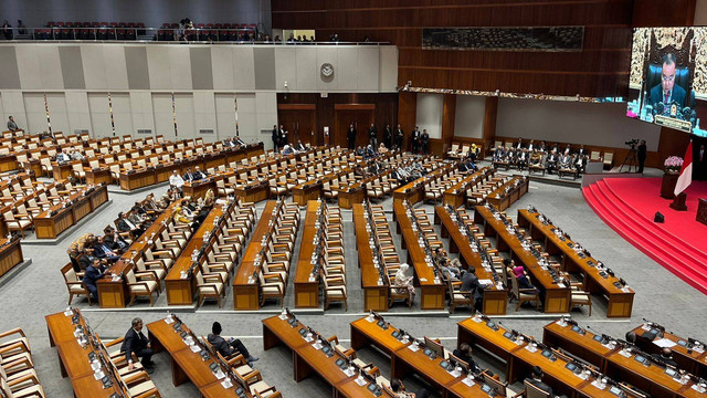 Suasana Rapat Paripurna DPR RI Ke-18 masa Persidangan V Tahun Sidang 2023-2024, Selasa (28/5/2024). Foto: Luthfi Humam/kumparan