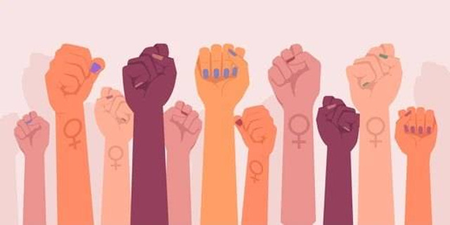 Ilustrasi perlawanan feminis (https://www.shutterstock.com/image-vector/feminism-fists-protest-revolution-feminists-fight-1819740353)