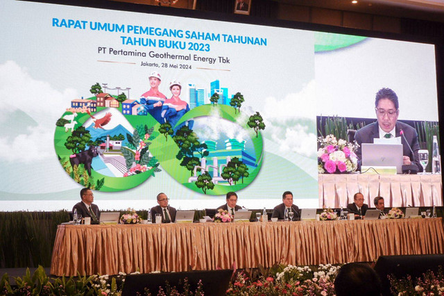 Suasana Rapat Umum Pemegang Saham Tahunan PT Pertamina Geothermal Energy Tbk (PGEO), Selasa (28/5/2024). Foto: Dok. Pertamina Geothermal Energy