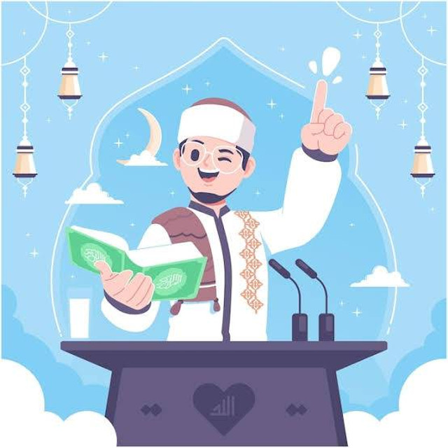 iillustrasi ustadz muda (source: Shutterstock) link: https://www.shutterstock.com/id/image-vector/islamic-lessons-ustadz-character-illustration-2265226897