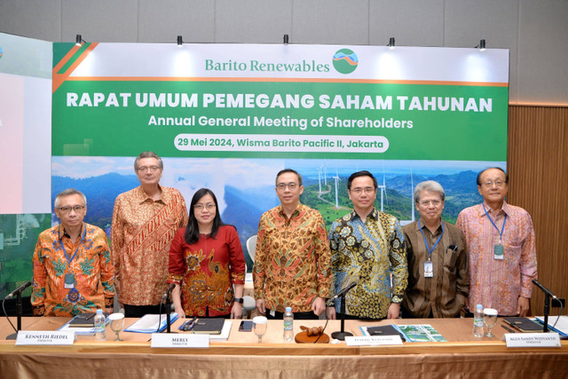 Rapat Umum Pemegang Saham Tahunan (RUPST) PT Barito Renewables Energy Tbk (BREN), Rabu (29/5/2024). Foto: Barito Renewables Energy