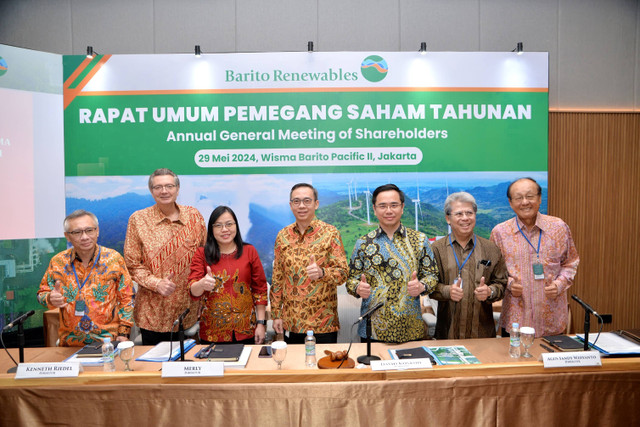 Rapat Umum Pemegang Saham Tahunan (RUPST) PT Barito Renewables Energy Tbk (BREN), Rabu (29/5/2024). Foto: Barito Renewables Energy